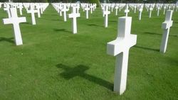 World-war II American cemetery, Colleville-Sur-Mer, France. Stock Footage