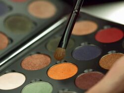 HD: Makeup Artist Using Eyeshadow Palette Stock Footage