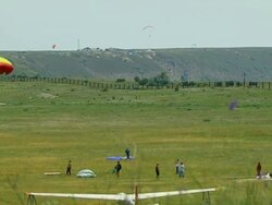 Landing Parachutist Stock Footage