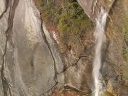 CU AERIAL Shot of Waterfall in table rock state park / South Carolina, United States Stock Footage