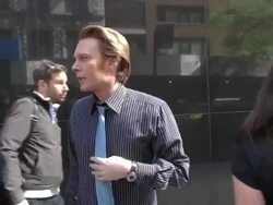 Clay Aiken at the 'Good Day New York' studio Stock Footage