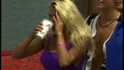 1992 MALIBU BODY GLOVE PRO CELEBRITY SURF CHALLENGE: Pamela Anderson on the beach. Stock Footage