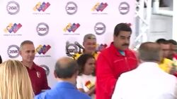 CLEAN : Maduro votes in Venezuelas legislative elections (2) News Clip