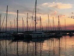Yachts at the port of Syracuse, Sicily at sunset. Stock Footage