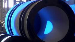 Manufacture of steel pipes Stock Footage