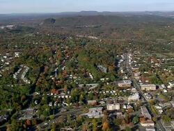 WS AERIAL ZI View of Eli Whitney Museum / Connecticut, United States Stock Footage
