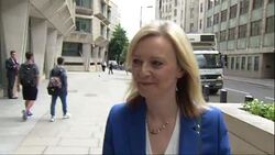 Liz Truss Arrives at the Ministry of Justice News Clip