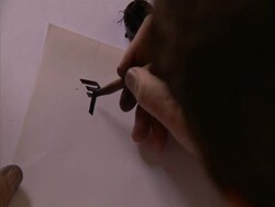 Man performing calligraphy, Syria (sound available) Stock Footage