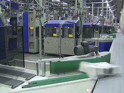 MS Shot of Newspaper bundle at newspaper printing office / Russelheim, Hesse, Germany Stock Footage