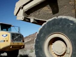 CU PAN Tractors on road / Arizona,USA  Stock Footage