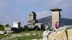 Hiking on Xanthos Stock Footage