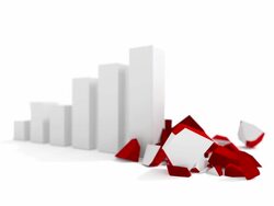 Bar Graph collapsing Stock Footage