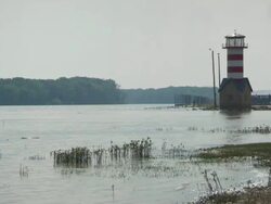 WS View of Lighthouse Mississippi river / St Louis, Missouri, United States  Stock Footage