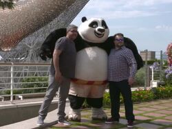Kung Fun Panda Presentation with Jack Black and Voice Actor Florentino Fernandez Stock Footage