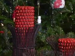 Holly Berry Candles Stock Footage