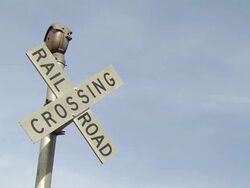 MS Railway crossing sign / New Orleans, United States Stock Footage