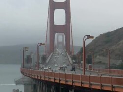 Zooming out of the Golden Gate Bridge Stock Footage