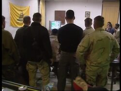 US soldiers watching Superbowl News Clip
