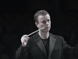 Conductor at work during a concert Stock Footage