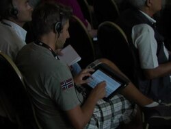 ATMOSPHERE: Press Conference Arrivals: The Reluctant Fundamentalist: 69th Venice Film Festival on August 29, 2012 in Venice, Italy (Footage by WireImage Video/Getty Images) Stock Footage