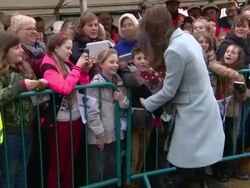 William and Kate meeting crowds in Pembroke. News Clip