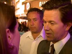 INTERVIEW Mark Wahlberg being asked if he performed his own stunts as Bourne, comedy at the The Other Guys Premiere at London England. (Footage by WireImage Video/GettyImages) Stock Footage