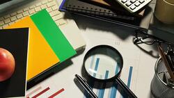 Laptop and office supplies Stock Footage