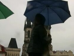Gothic Spires in Rain Stock Footage