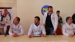 Matteo Salvini in L'Aquila Stock Footage