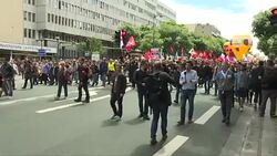 CLEAN : French PM forces through labor law as protests get underway News Clip