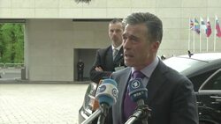 NATO secretary general comments on arrival at EU meeting of defence ministers Instructional Video