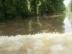 May 9, 2001 Mississippi River Flooding a tour of a flooded neighborhood in northwest Memphis, Tennessee, USA Stock Footage