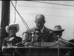 1952: DWIGHT D. EISENHOWER SPEECH: MS U.S. Republican presidential candidate Dwight 'Ike' Eisenhower speaking about agriculture, farmers, fair share. Campaign, speech, political rally, politics Instructional Video