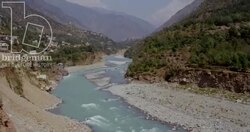 Tilt view of the Swat river Stock Footage