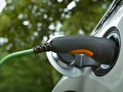 HD: Electric Car Being Charged Stock Footage