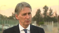 UK Foreign Secretary Philip Hammond in Cyprus making case for UK to participate in airstrikes against Islamic State in Syria News Clip