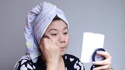 Girl with Makeup Brush Stock Footage