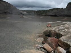 MS Shot of volcanic steam vent on Kilauea Iki Crater trail in Volcanoes National Park / Volcano, Hawaii, Big Island, United States   Stock Footage