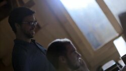 Business partners look at laptop screen and give thumbs up Stock Footage