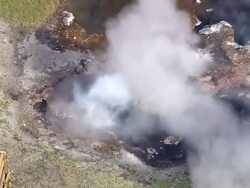 CU AERIAL Shot of Great Fountain Geyser / Wyoming, United States Stock Footage