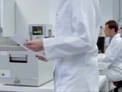 WS DS Working In The Laboratory Stock Footage