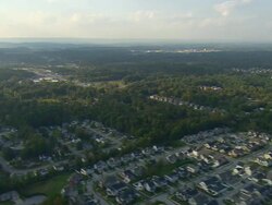 WS AERIAL View of mixed Suburban, rural development in north suburbs / Chattanooga, Tennessee, United States Stock Footage