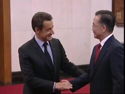French president meets Chinese premier Wen Jiabao News Clip