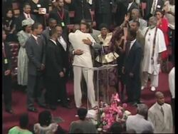 USA: WASHINGTON: OJ SIMPSON CONDEMNS MEDIA DURING CHURCH RALLY News Clip