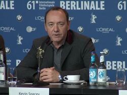 INTERVIEW: Kevin Spacey on Jafar Panahi abscence from the festival and the need for people with influence to listen to the voices struggling for freedom. (Footage by WireImage Video/GettyImages) Stock Footage