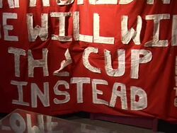 Memorabilia at the Liverpool FC Museum Stock Footage
