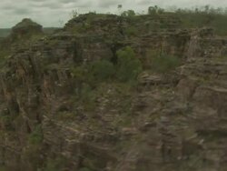 Kakadu National Park, rock formations from the air, Australia Stock Footage