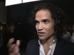 INTERVIEW :Reece Ritchie going to Bolton, issues addressed in the film, his hair and Judi Dench at Gala Premiere of All In Good Time at BFI Southbank on May 8, 2012 in London, England (Footage by WireImage Video/Getty Images) Stock Footage