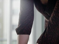 CU TD Businesswoman working on laptop at conference table/Washington, USA Stock Footage