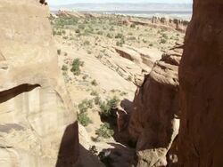 Upward panning view of sandstone layers. Stock Footage